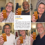 Customers holding Gyrah Persimmon Body Wash in their bathrooms.