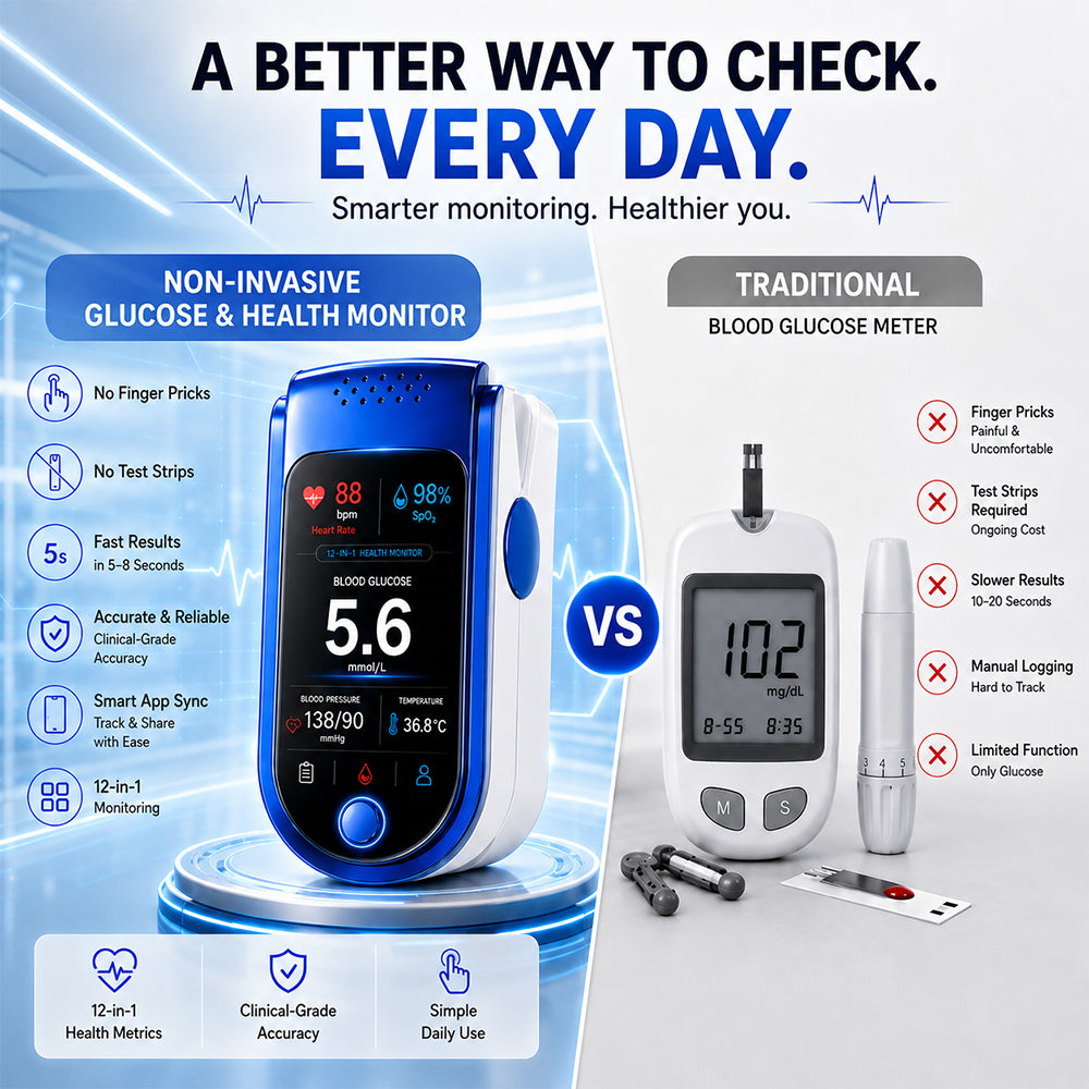 Health tracker compared with a traditional meter