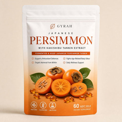 Gyrah Japanese Persimmon softgels pouch, Inner Fresh formula.
