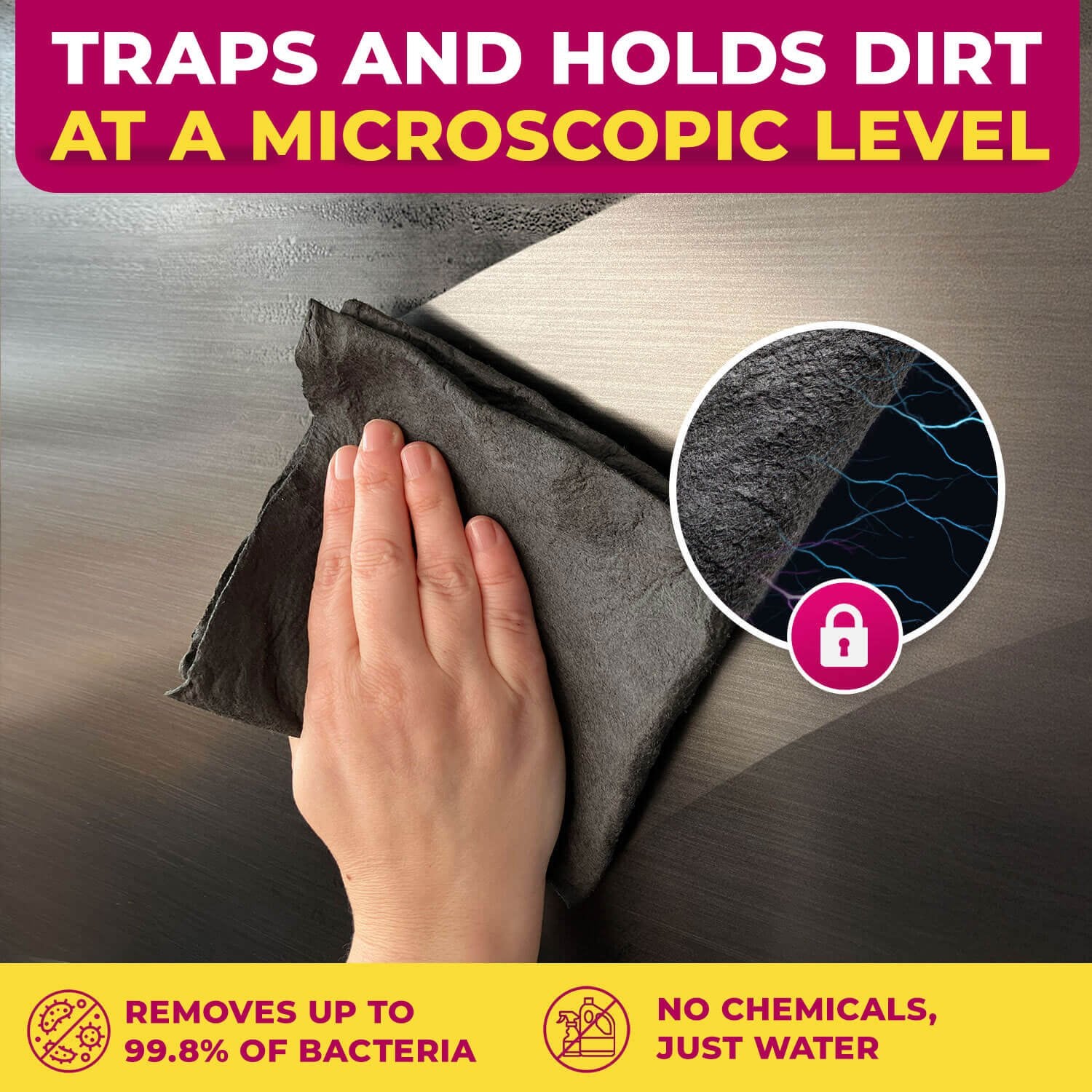 Replaces Paper Towels, Regular Cloths, and Chemical Cleaners